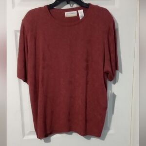 Alfred Dunner Women's Burnt Orange Crew Neck Sweater